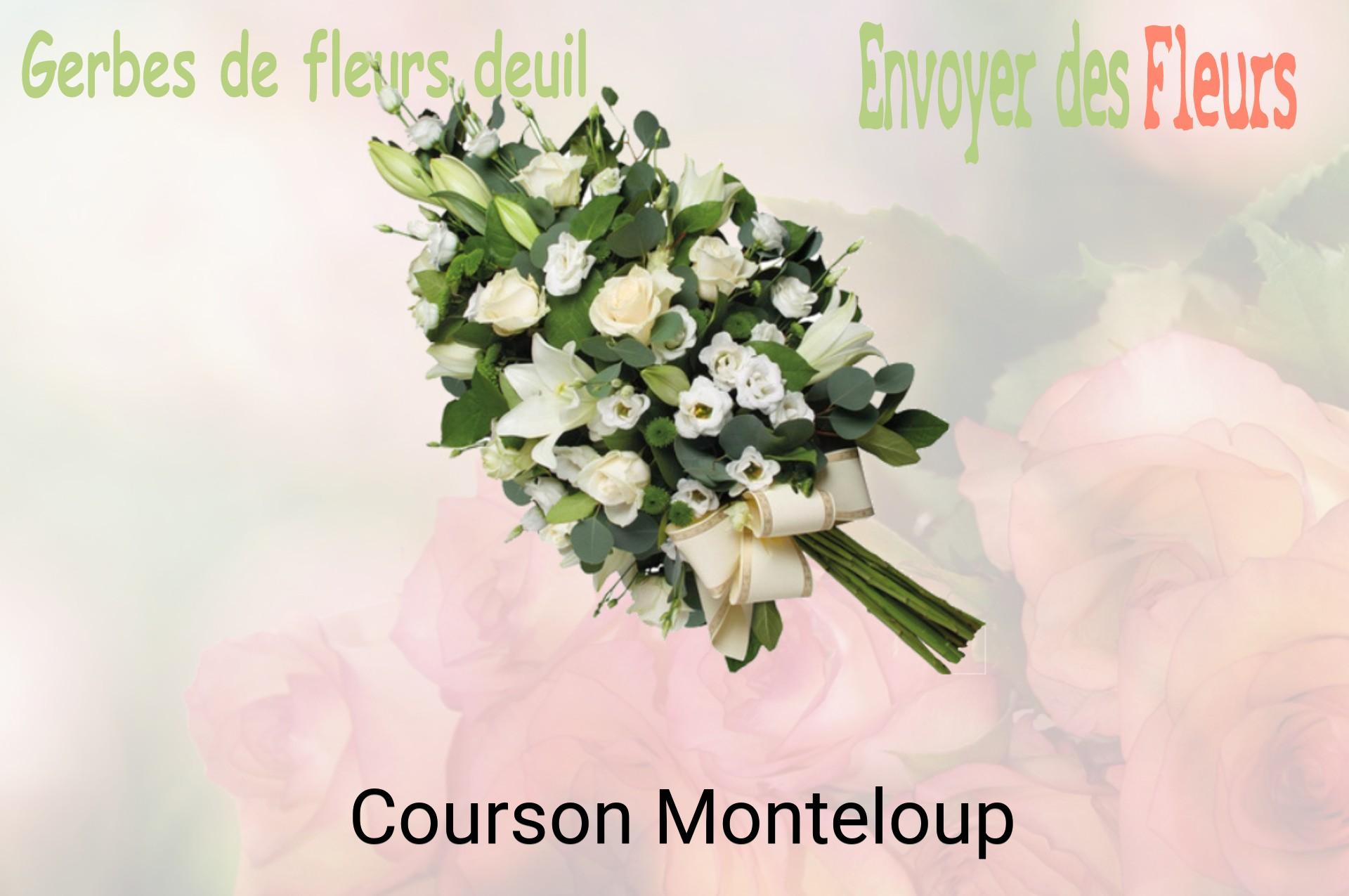 Gerbe de fleurs de deuil livrée à Courson-Monteloup